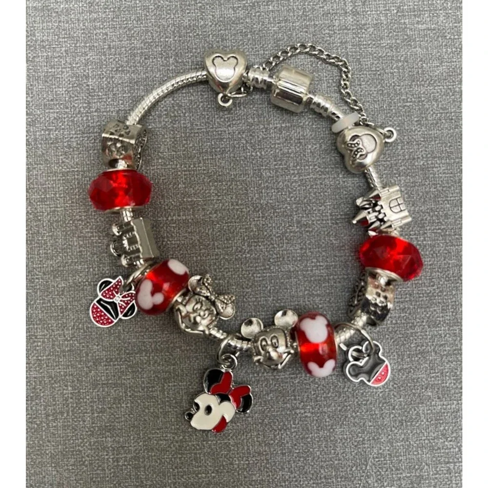 Women's bracelet with charms and Cross necklace bundle, 3 pack
